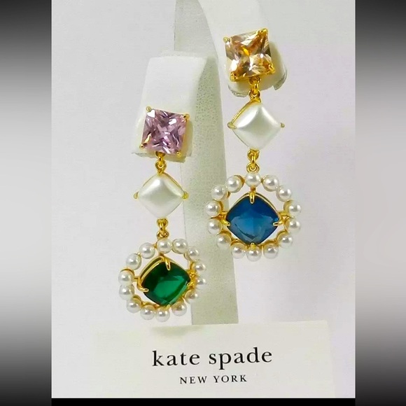 Kate Spade New York Drop Earrings with Multicolor Crystals